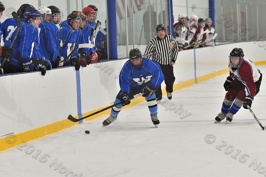 Wheaton College Men\'s Ice Hockey vs Middlesex Community College. - Photo By: KEITH NORDSTROM